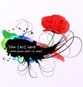 Vector grunge illustration with poppy Royalty Free Stock Photo