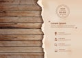 Vector grunge paper on wooden wall Royalty Free Stock Photo