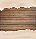 Vector grunge paper on wooden wall Royalty Free Stock Photo