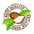 Vector grunge rubber stamp Best quality shea butter on a white background.