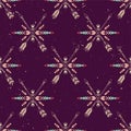 Vector grunge seamless pattern with crossed ethnic arrows and tribal ornament