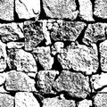 Vector grunge seamless texture. Abstract black and white stone wall background. Royalty Free Stock Photo