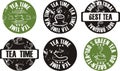 Vector grunge tea stamp set Royalty Free Stock Photo