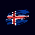 Vector grunge textured Icelander flag Royalty Free Stock Photo