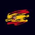 Vector grunge textured Spanish flag Royalty Free Stock Photo