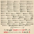 Vector grunge typewriter font typeset