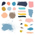 Vector grunge watercolor ink texture set Royalty Free Stock Photo