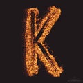 Vector Grungy Font 001. Letter K