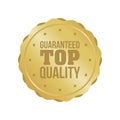 Vector Guaranteed Top Quality Gold Sign, Round Label Royalty Free Stock Photo