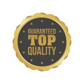 Vector Guaranteed Top Quality Gold Sign, Round Label Royalty Free Stock Photo