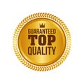 Vector Guaranteed Top Quality Gold Sign, Round Label Royalty Free Stock Photo