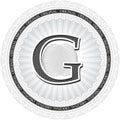 Vector Guilloche Pattern Rosette with letter G. Monetary banknote background print. Protective sign, quality mark Royalty Free Stock Photo