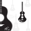 Vector guitar black gray on white background