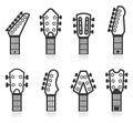 Vector guitar headstock icons set Royalty Free Stock Photo