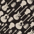 Vector guitars seamless pattern or background Royalty Free Stock Photo