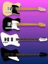 Vector guitars set Royalty Free Stock Photo