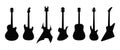 Vector guitars - Silhouettes Royalty Free Stock Photo