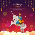 guru gobind singh jayanti background with gradient color concept