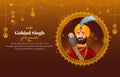 guru gobind singh jayanti background with gradient color concept