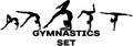 Vector gymnastics girl sport body set