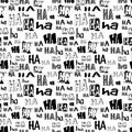 HA HA laugh seamless pattern. LOL LMAO Vector Funny letters background for joke, prank, comadeian. print, card or web seamless gra