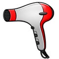 Vector hair dryer cartoon isolated