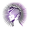 Vector hair man logo. Silhouette of hipster guy in profile for barber shop.