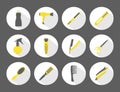 Vector hairdresser icons set with shadows