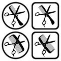 vector hairdresser symbols