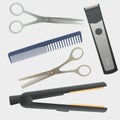 Vector hairdressing tools.