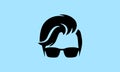 vector hairstyle o glasses logo