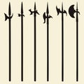 Vector Halberds Silhouettes Set