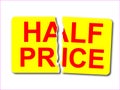 Vector half price sticker