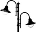 Vector half-tones image of lamps Royalty Free Stock Photo