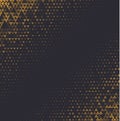 Vector halftone abstract background, black gold gradient gradation. Geometric mosaic triangle shapes monochrome pattern