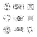 Vector Halftone and Dots Logo Design Template set. Abstract figures illustration. Royalty Free Stock Photo