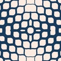 Vector halftone mesh texture. Blue and beige abstract geometric seamless pattern Royalty Free Stock Photo