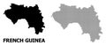 Vector Halftone Mosaic and Solid Map of French Guinea