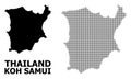 Vector Halftone Mosaic and Solid Map of Koh Samui Royalty Free Stock Photo