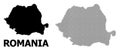 Vector Halftone Mosaic and Solid Map of Romania