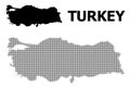 Vector Halftone Mosaic and Solid Map of Turkey