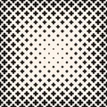 Halftone seamless texture with floral geometric shapes, crosses