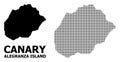 Vector Halftone Pattern and Solid Map of Alegranza Island Royalty Free Stock Photo