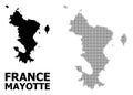 Vector Halftone Pattern and Solid Map of Mayotte Islands Royalty Free Stock Photo