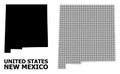 Vector Halftone Pattern and Solid Map of New Mexico State