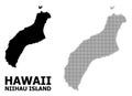 Vector Halftone Pattern and Solid Map of Niihau Island