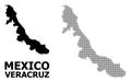Vector Halftone Pattern and Solid Map of Veracruz State Royalty Free Stock Photo