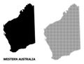 Vector Halftone Pattern and Solid Map of Western Australia