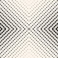 Vector radial halftone seamless pattern. Black and white geometric background Royalty Free Stock Photo