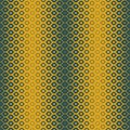 Vector halftone seamless pattern. Gold and green abstract geometric background Royalty Free Stock Photo